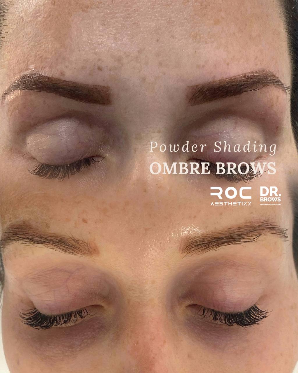 powder shading eyebrows